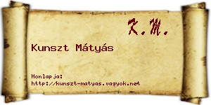 Kunszt Mátyás névjegykártya